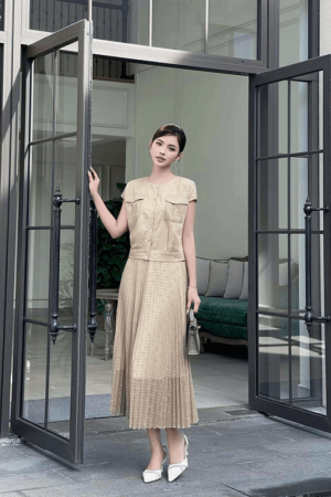 CHÂN VÁY DẬP LY "DÁNG THU"