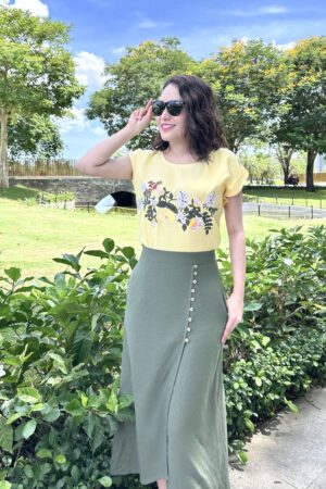 ÁO CÁNH DƠI LINEN THÊU HOA