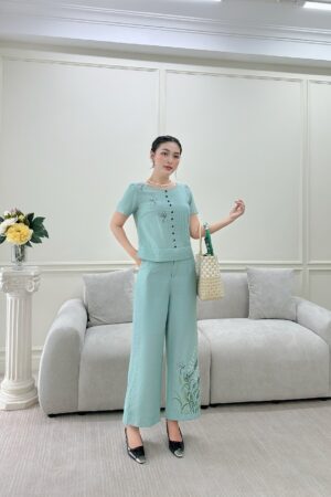 ÁO NÚT THÊU HOẠT TIẾT CHUỒN CHUỒN