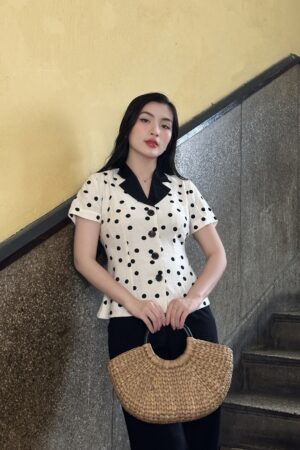 ÁO CHẤM BI CỔ LANGTONG