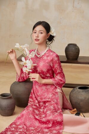 ÁO DÀI ĐÍNH HOA KÈM QUẦN