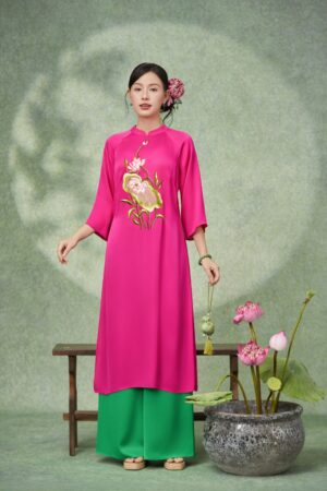 ÁO DÀI HOA SEN KÈM QUẦN