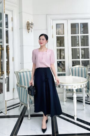 ÁO CỔ TIM XẾP LI TAY CON