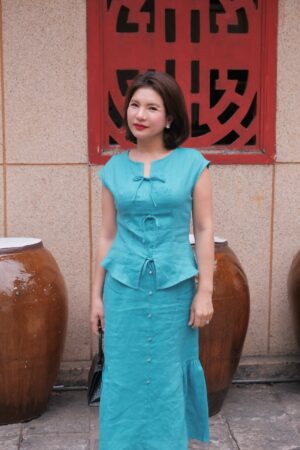 ÁO LINEN ĐÍNH NƠ