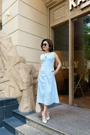 ĐẦM LINEN NHÚN TÚI