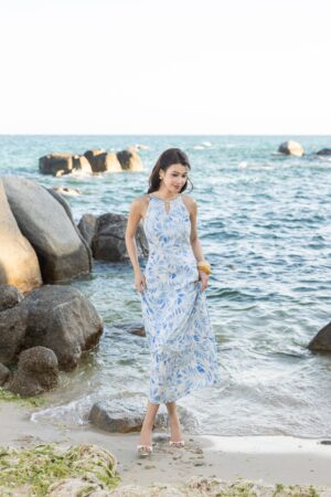 ĐẦM MAXI HOA CỔ YẾM