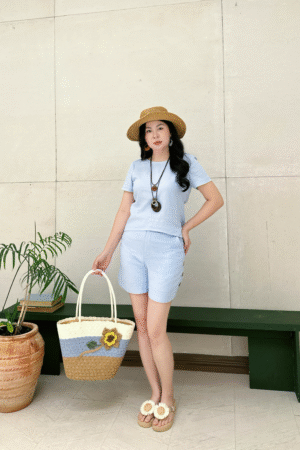 SET LINEN SHORT ĐÍNH NÚT