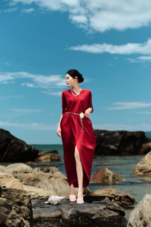 ĐẦM ĐỎ LỤA SUÔNG CAO CẤP