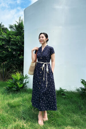 ĐẦM LINEN CỔ LĂNG TÔNG